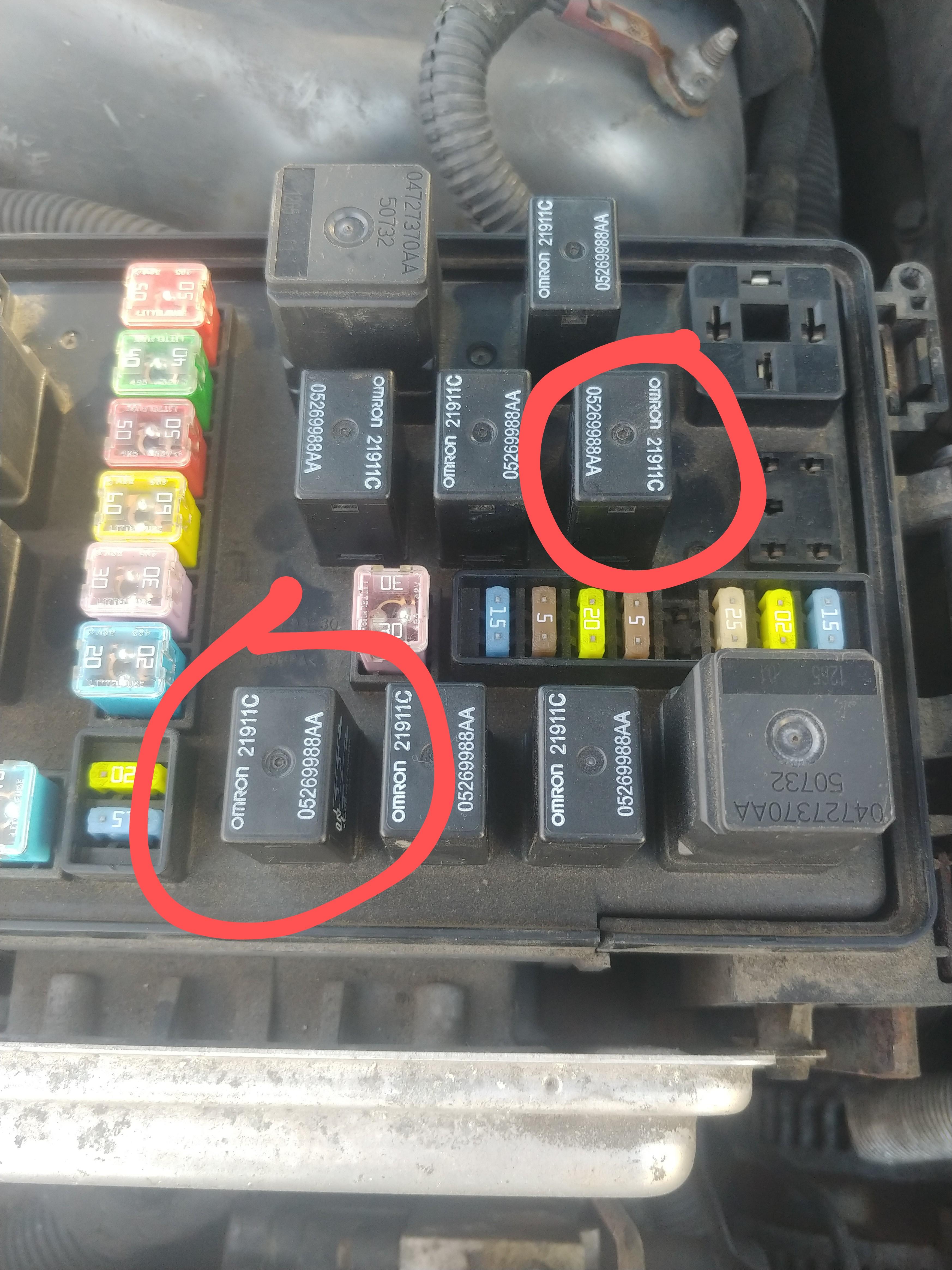 Two relays I was told to switch around to keep the Chrysler going